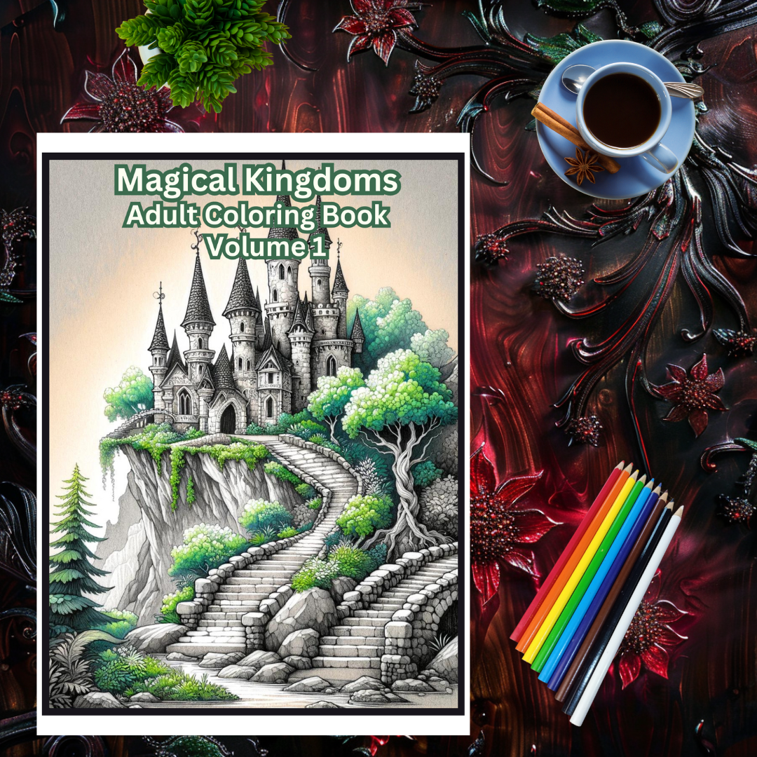 Magical Kingdoms Adult Coloring Book Vol. 1 - 50 Printable Coloring Pages